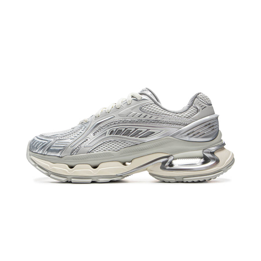 Li-Ning Li Ning Furious Rider BOW Slip Resistant Abrasion Resistant Low top Casual Shoes Men's White Silver