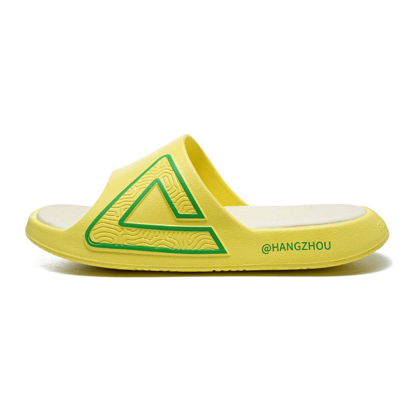 PEAK Statistic Sandals EVA Totem Graffiti Quiet Slide Slippers Unisex Laurel Yellow Custom