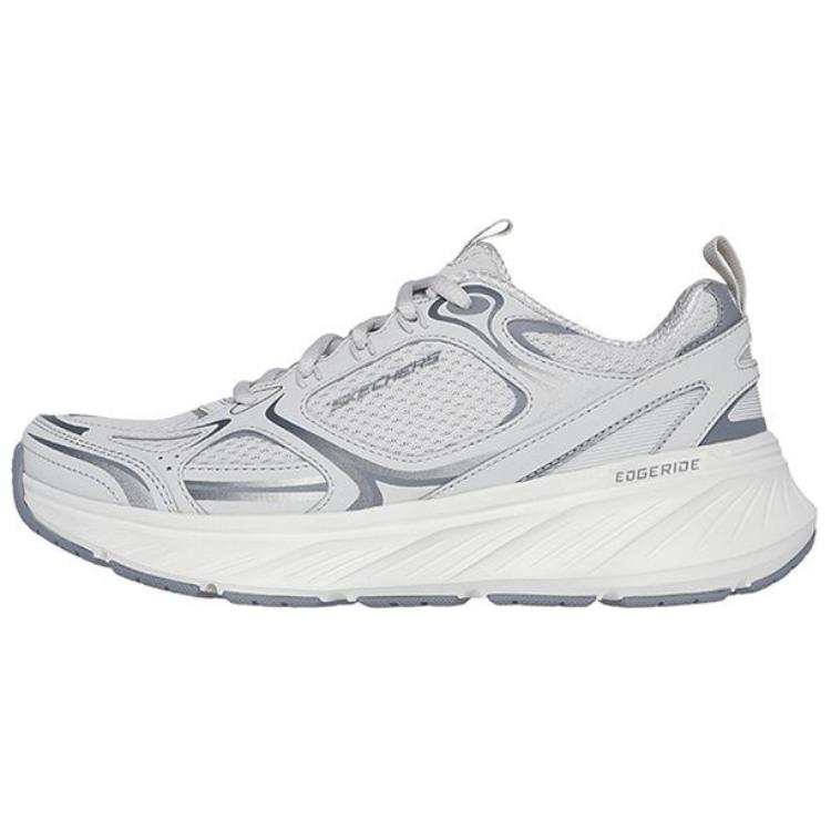 Skechers Edgeride Minimalist Style Cushioning, Wear Resistant Low top Casual Shoes Women's Gray White