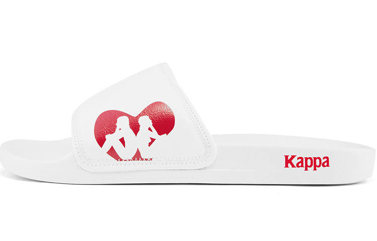 Kappa Kappa Slide Slippers Unisex Jasmine White/Cherry Red