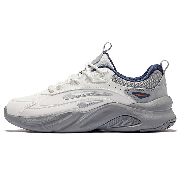 Erke Phoenix Love 3 Cushioning Slip Resistant Breathable Low top Casual Shoes Men's Microcrystal White Recycling Gray