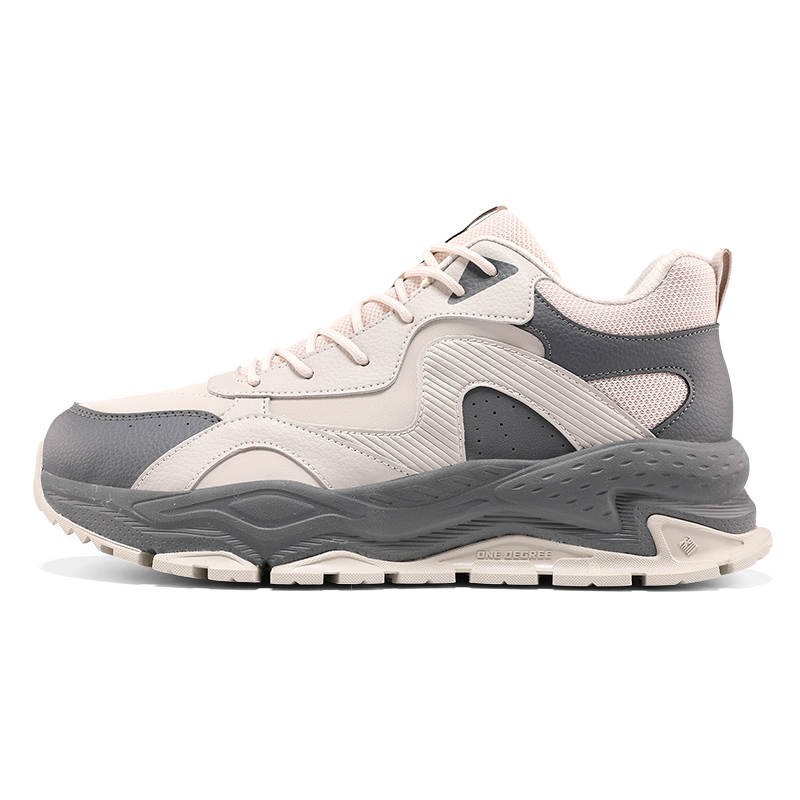 361° Comfortable And Versatile, Fleece Lined High top Casual Shoes Men's Beige Gray