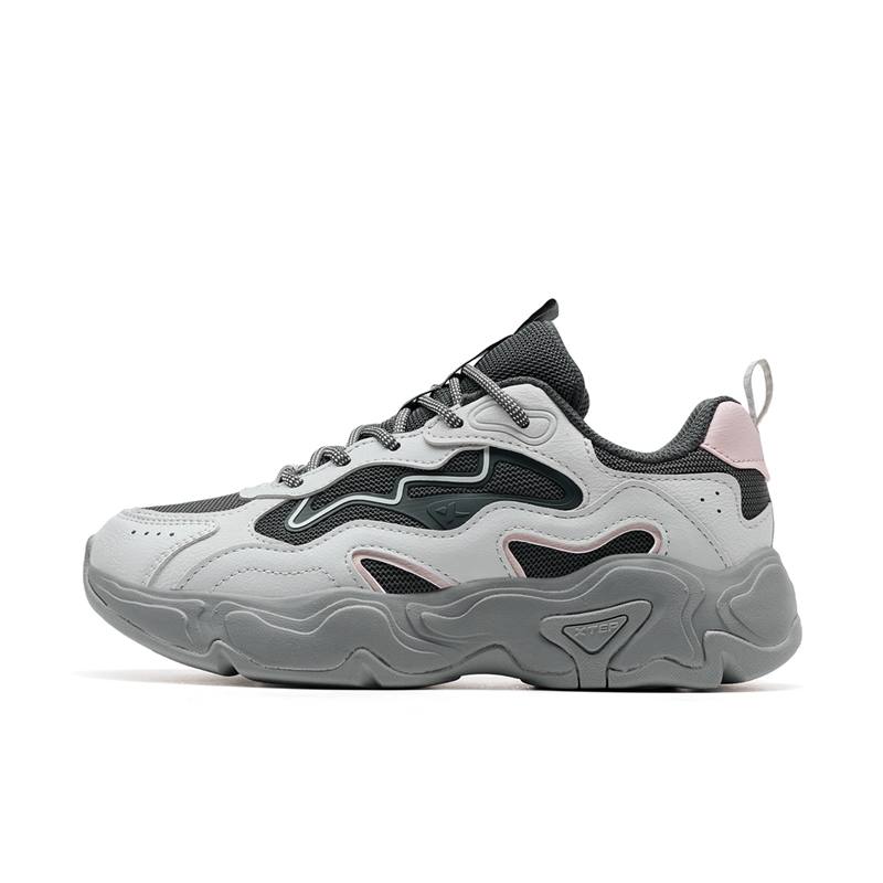 XTEP Nomadic Wear resistant And Lightweight Low top Casual Shoes Women's Phantom Gray Coal Black
