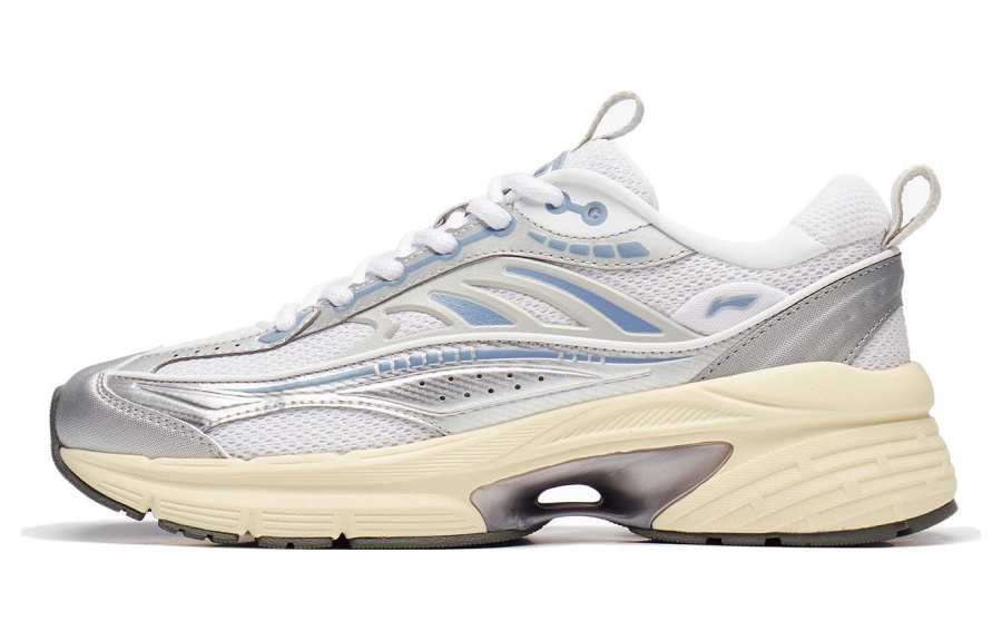 Li-Ning Li Ning Comet LITE Slip Resistant Abrasion Resistant Low top Casual Shoes Women's White Silver