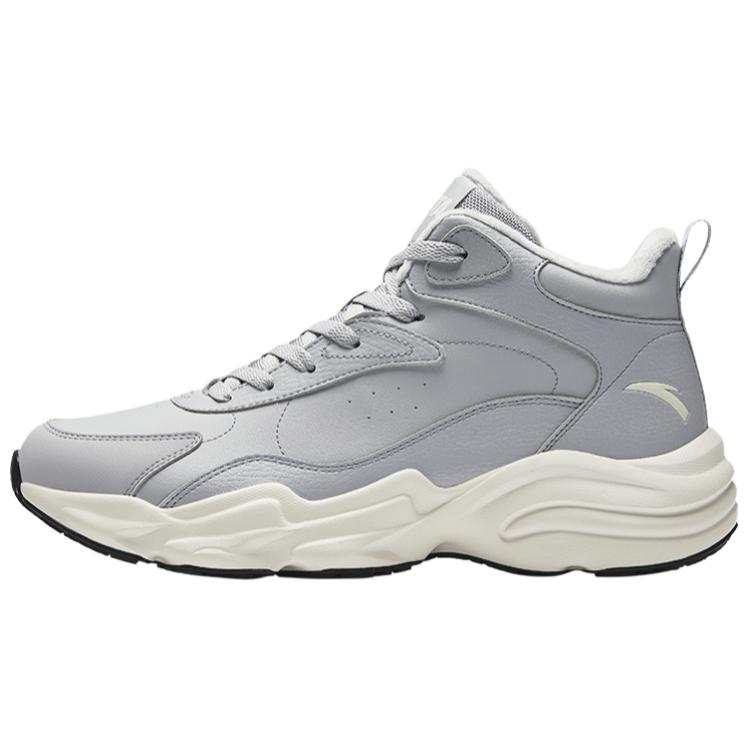 Anta Planet Trendy Versatile Fleece Lined Slip Resistant Thermal High top Casual Shoes Men's Limestone Mud