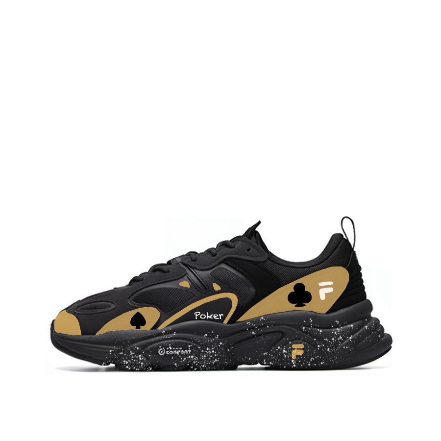 FILA Mars 2 Abrasion Resistant Low top Casual Shoes Men's Black Yellow