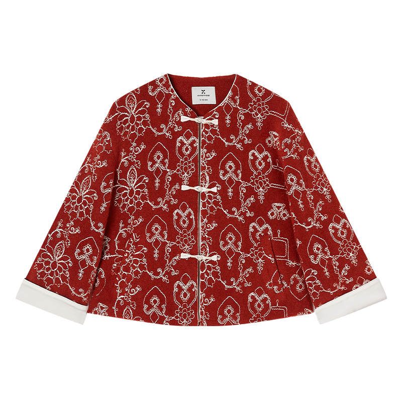XIANGYING Jackets Women's Crew Neck Moderate Chanel Inspired
