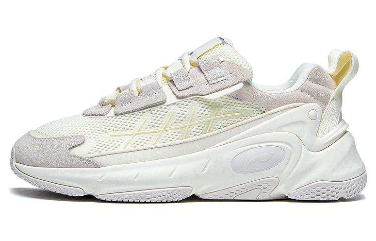 Li-Ning Li Ning Nebula 2K Textile, Synthetic Leather Low top Slip Resistant Abrasion Resistant Sports Casual Shoes Women's Ecru