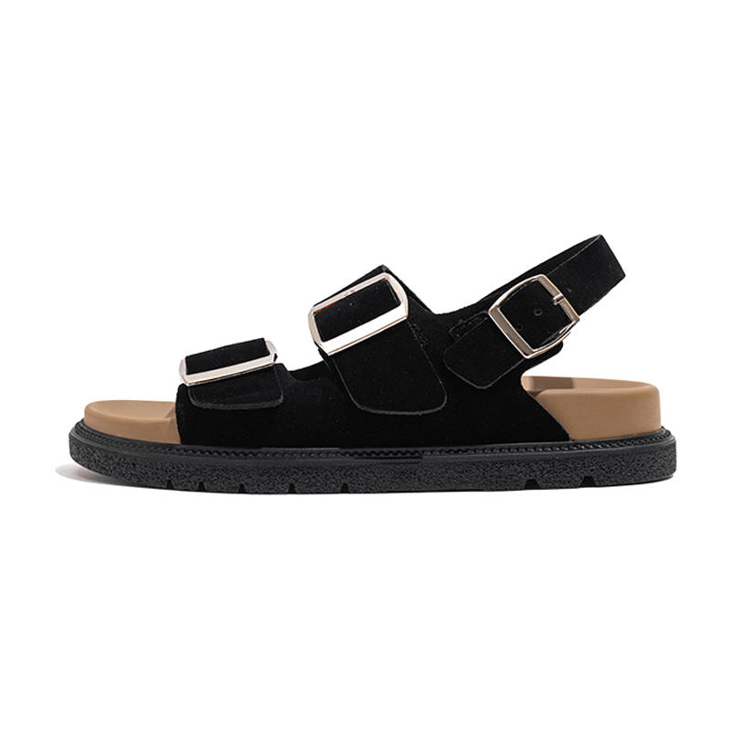WALIBU Rubber Sole Metal Leather Patchwork Quiet, Slip Resistant, Odor Resistant Slide Slippers Women's