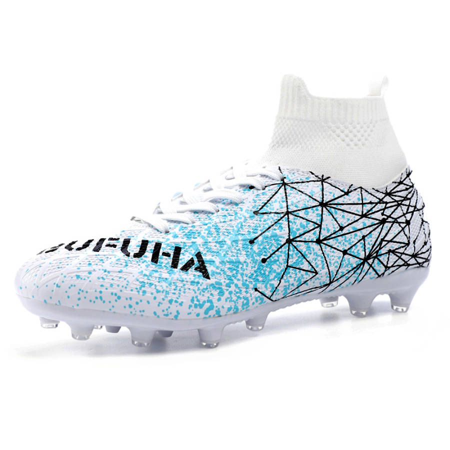BIANSULONG MG Multi Ground Artificial Turf Breathable Lightweight Soccer Shoes Unisex White