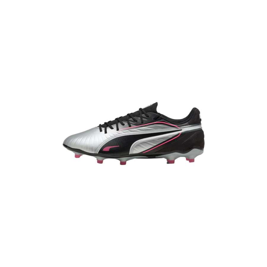 PUMA KING MATCH Fabric Soccer Shoes Unisex Silver Black