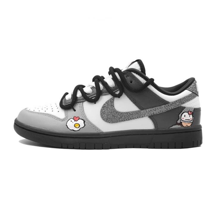 Nike Nike Dunk Abrasion Resistant Slip Resistant Low top Skateboard Shoes Women's Gray White
