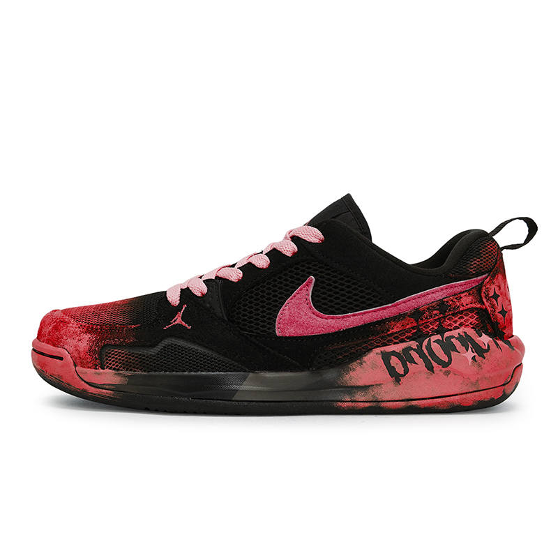 Jordan Jordan CMFT Era REGO Hot Dog, Aurora Prism Red Abrasion Resistant Low top Casual Shoes Unisex Black Red