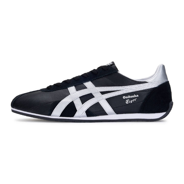 Onitsuka Tiger Runspark Comfortable Round Toe Low top Casual Shoes Unisex Black Silver