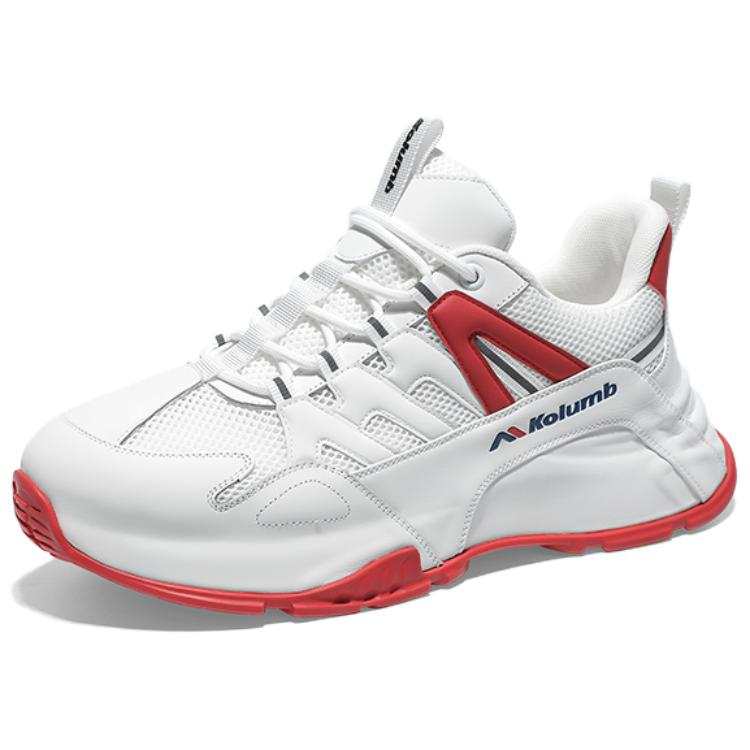 Kolumb Cushioning Slip Resistant Abrasion Resistant Low top Casual Shoes Men's White Red