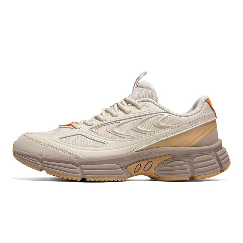 Erke Sports Life Collection Grandiose Abrasion Resistant Height Increasing Low top Casual Shoes Men's Warm Linen Taupe