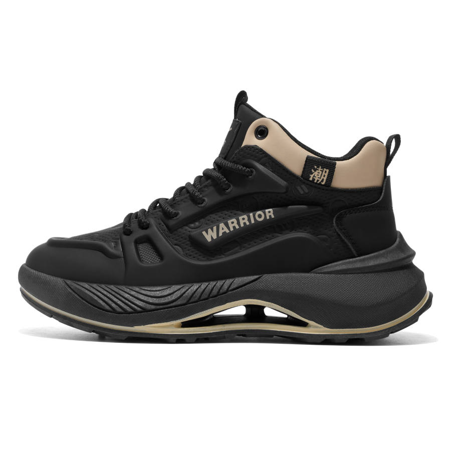 WARRIOR Casual Shoes Men's Mid Top Black/Khaki, White/Green, Earth Yellow/Black