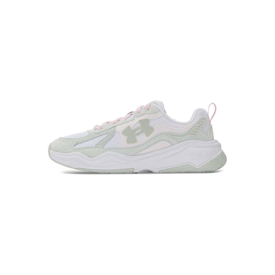 Under Armour ASPIRE Mesh, Textile Breathable Low top Casual Shoes Unisex White