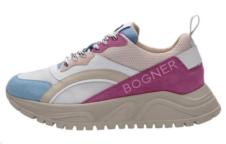 BOGNER Leather Low top Sports Casual Shoes Women's Purple Blue White