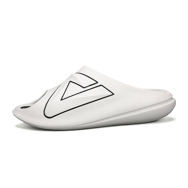 PEAK Taichi Chubby Slippers Slip Resistant Abrasion Resistant Cushioning Slide Slippers Men's Super Light White Black