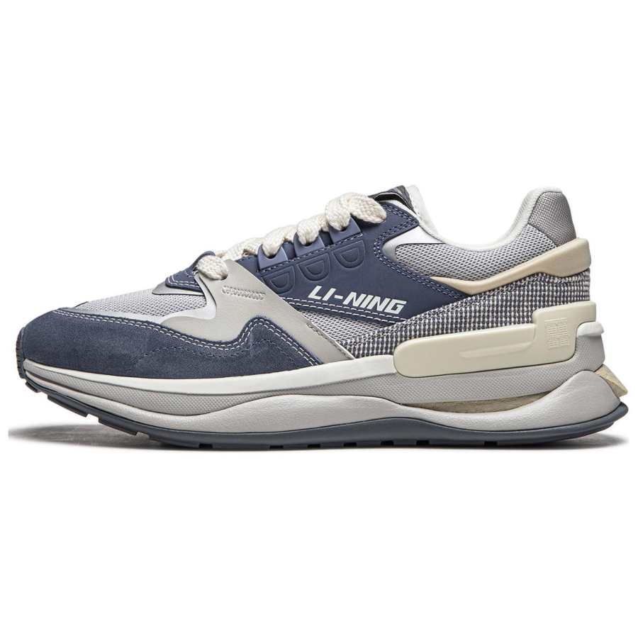 Li-Ning Li Ning Sports Life Collection Slip Resistant, Abrasion Resistant, Rebound Low top Casual Shoes Men's Blue Gray