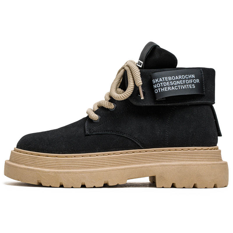 JKEM Combat Boots Men's Black/Beige Gray/Brown