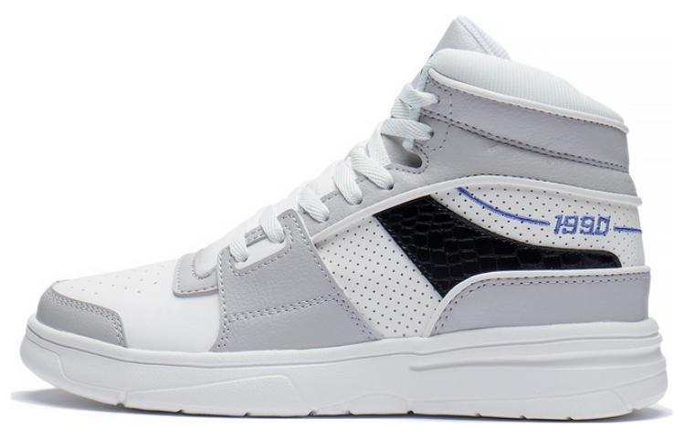 Li-Ning Li Ning Retro 90 Cushioning Slip Resistant High top Casual Shoes Women's White Gray