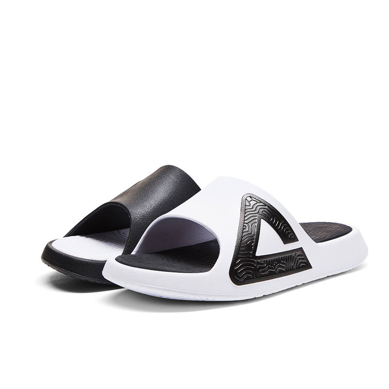 PEAK State Pole Slip Resistant Abrasion Resistant Slide Slippers Unisex White Black Mismatched
