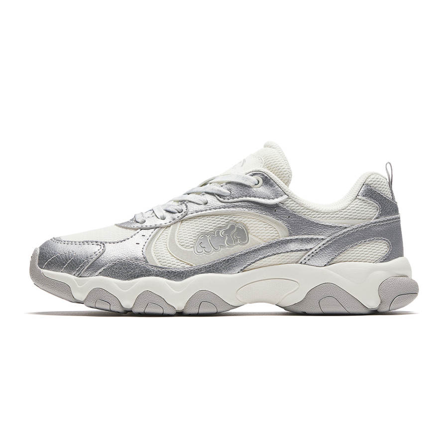 Anta Abrasion Resistant Slip Resistant Casual Shoes Women's White Silver