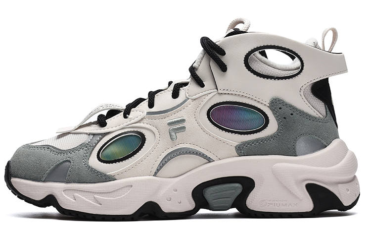 FILA FUSION Raccoon Mid We Fleece Lined Fashion Trend Sports Mid top Casual Shoes Women's Snow Limestone