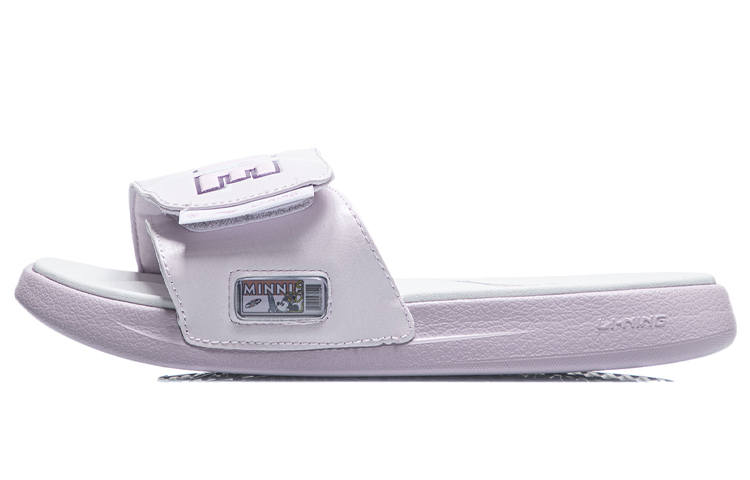 Li-Ning Disney x Li Ning LN Slipper Quiet Abrasion Resistant Quiet Abrasion Resistant Slide Slippers Women's Purple Pink