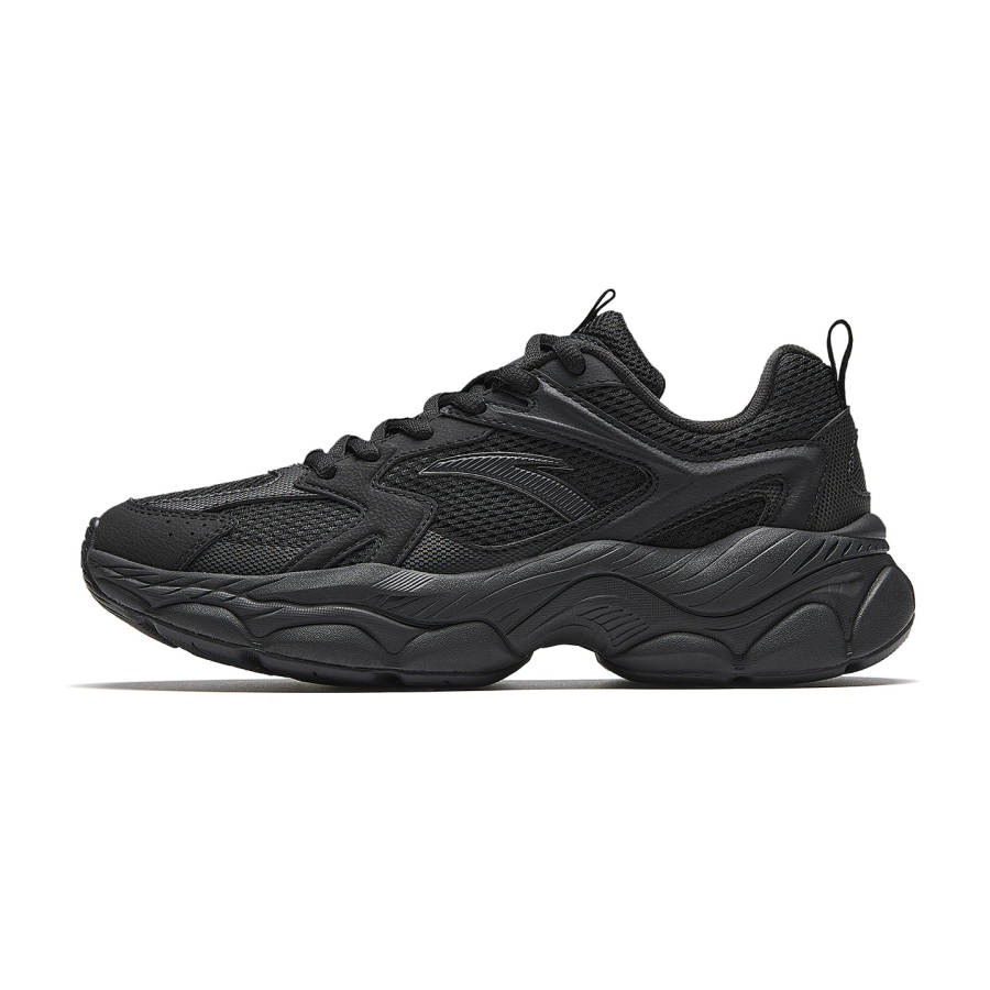 Anta Millennial Generation Textile, Synthetic Leather Low top Casual Shoes Women's Basic Black