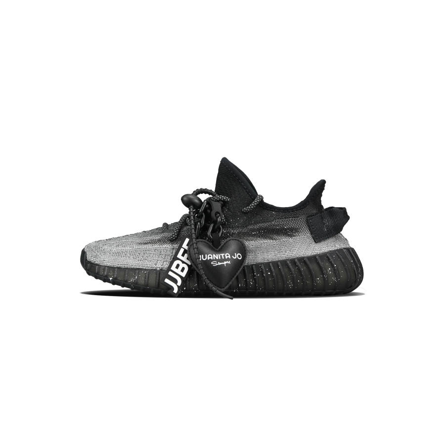 Adidas Originals Yeezy Boost 350 V2 Breathable Low top Casual Shoes Unisex Black Silver