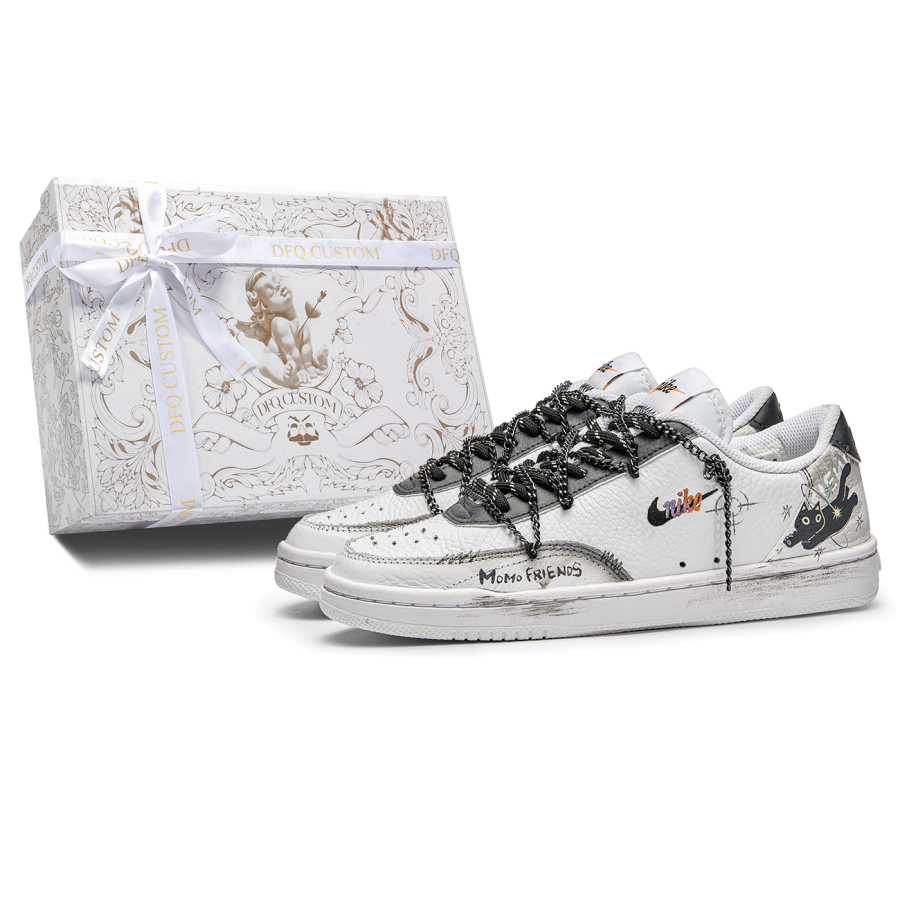 Nike Nike Court Da Vinci Custom, Box, Active Black Cat Slip Resistant Abrasion Resistant Slip Resistant Abrasion Resistant