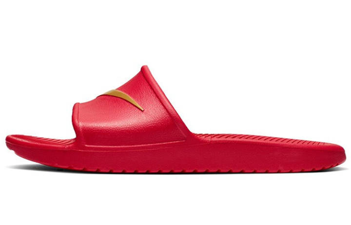 Nike Nike Kawa Rubber Sole Slip Resistant Slip Resistant Slide Slippers Unisex Red Gold