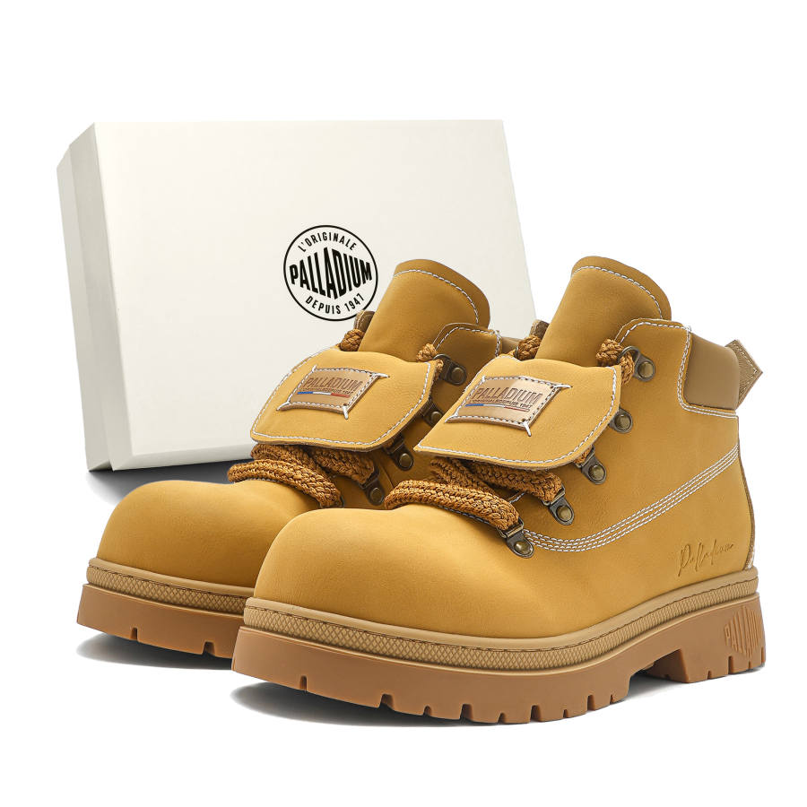 Palladium Combat Boots Unisex White, Black, Yellow, Coffee