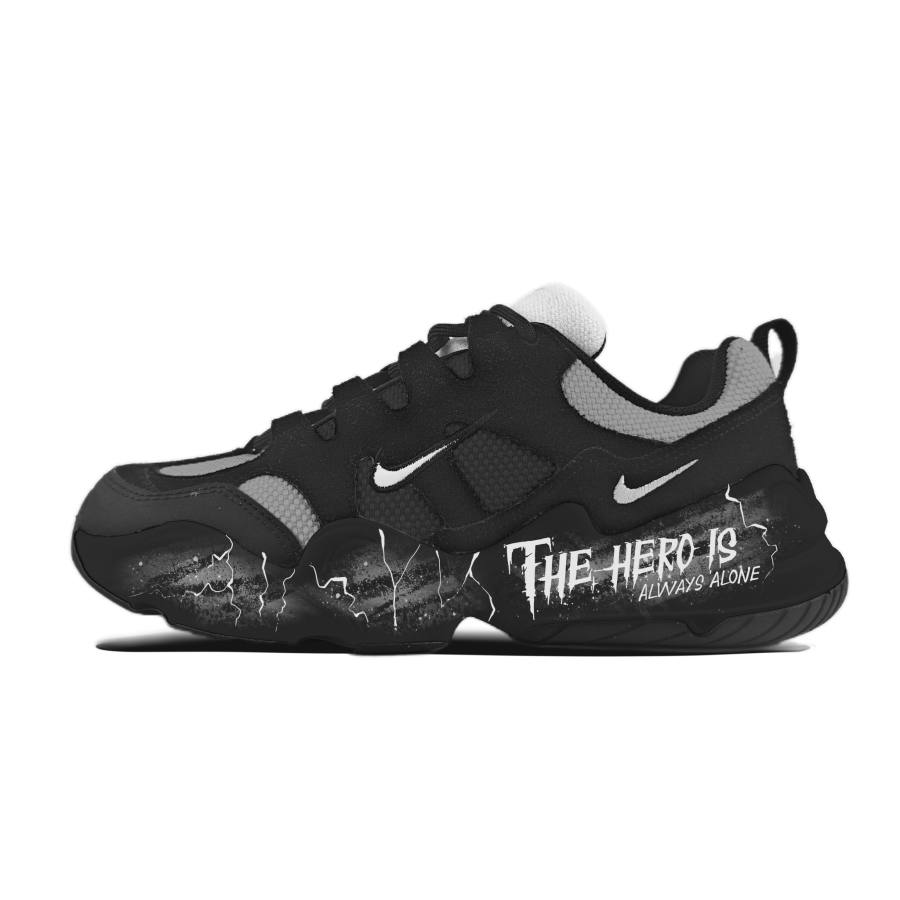 Nike Nike Tech Hera Ink Gray Lightning Cushioning Abrasion Resistant Lightweight Low top Casual Shoes Unisex Black White
