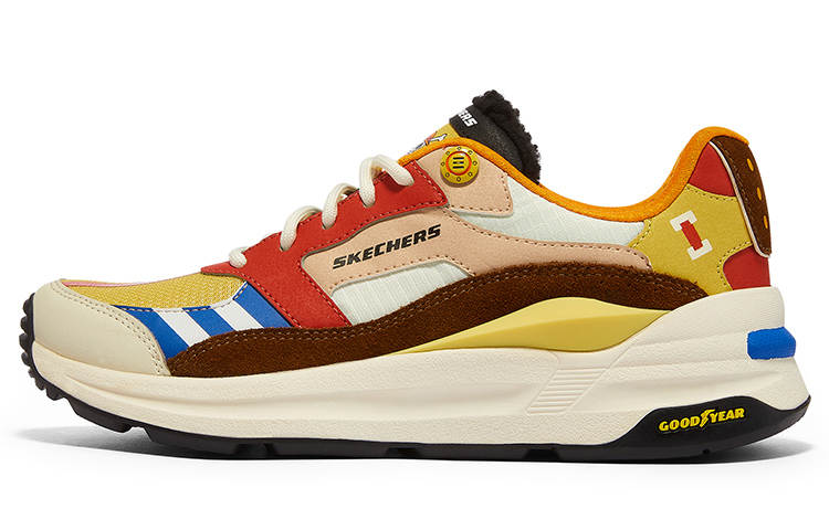 Skechers One Piece x Skechers Global Jogger Mesh, Leather Low top Casual Shoes Women's Multicolor