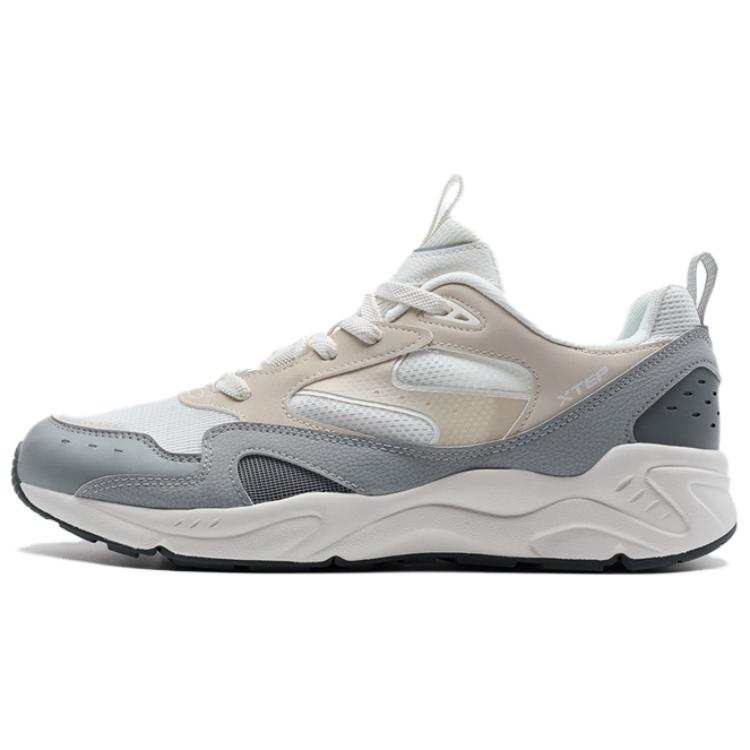XTEP Newborn Collection Slip Resistant Low top Casual Shoes Men's Gray Beige White