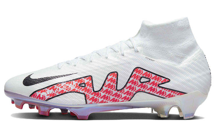 Nike Nike Mercurial Superfly 9 FG Firm Ground Cushioning Slip Resistant Abrasion Resistant Soccer Shoes Men's White Red