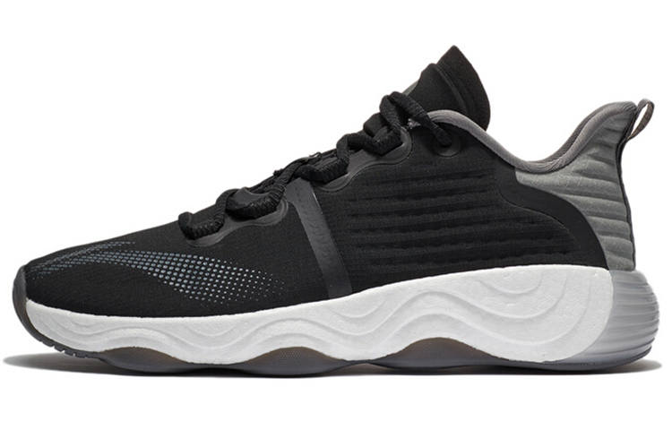 Li-Ning Li Ning Wujie 3 Cushioning Slip Resistant Abrasion Resistant Low top Casual Shoes Men's Black Gray