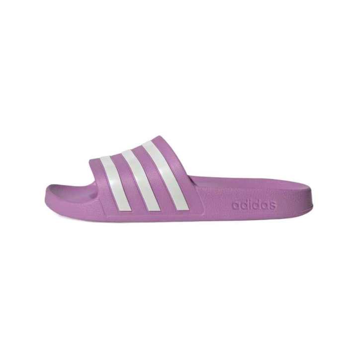 Adidas Adidas Adilette Aqua Slides Preloved Purple Off White Grey Two Women's