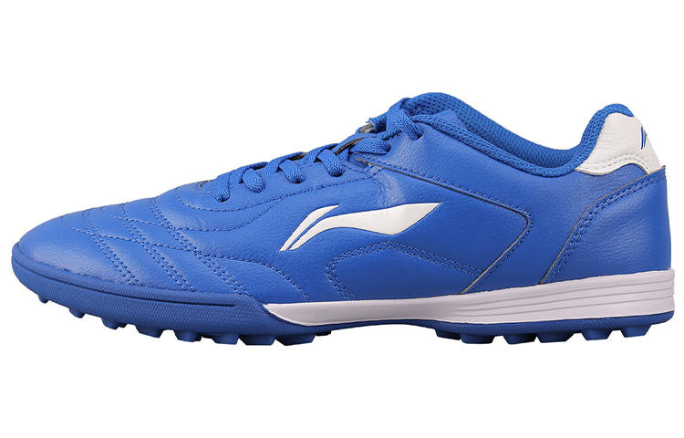 Li-Ning Li Ning TF Turf Artificial Turf Cushioning Slip Resistant Abrasion Resistant Lightweight Soccer Shoes Men's Blue White