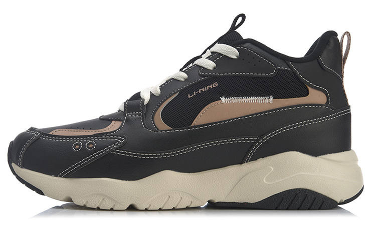 Li-Ning Li Ning Defender Slip Resistant Abrasion Resistant Mid top Sports Casual Shoes Men's Black Umber