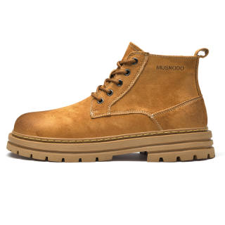 MUSNODO Combat Boots Men's Yellow, Brown, Black