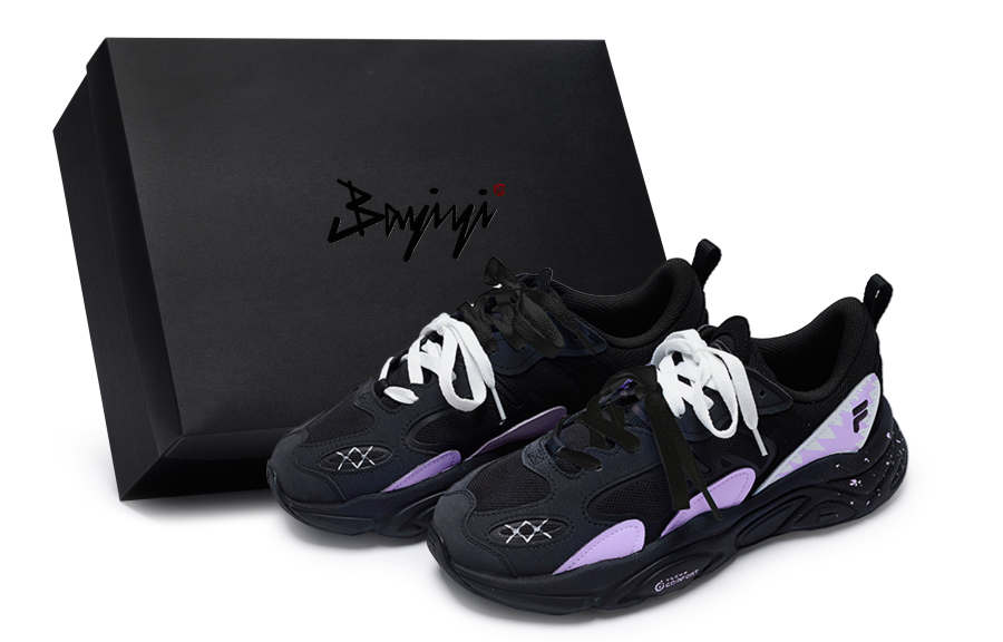 FILA Mars 2 Mars 2.0 811 Manufacturing, Tide Purple, Special Shoe Box Low top Casual Shoes Men's Black Purple White