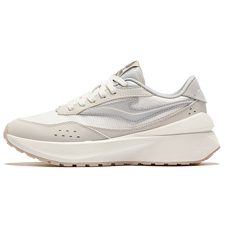 Erke Cushioning Abrasion Resistant Lightweight Low top Casual Shoes Women's Microcrystal White Wild Gray