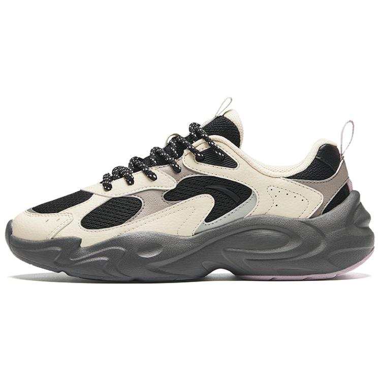Anta Life Collection Cushioning Slip Resistant Low top Casual Shoes Women's Beige Black Gray