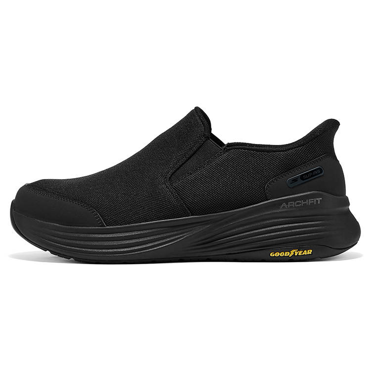 Skechers Gowork Stability 2.0 Slip on Flash Shoes Slip Resistant Support Low top Casual Shoes Men's All Black