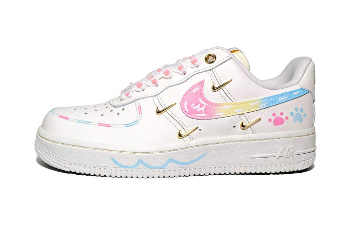 Nike Nike Air Force 1 Step On Cotton Abrasion Resistant Slip Resistant Low top Skateboard Shoes Women's White